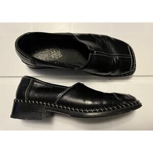 Rieker Women’s Size 6.5 US Leather Comfort Loafer Black Square Toe Slip On